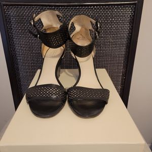 Coach Gabbie Vachetta Black Leather Sandals